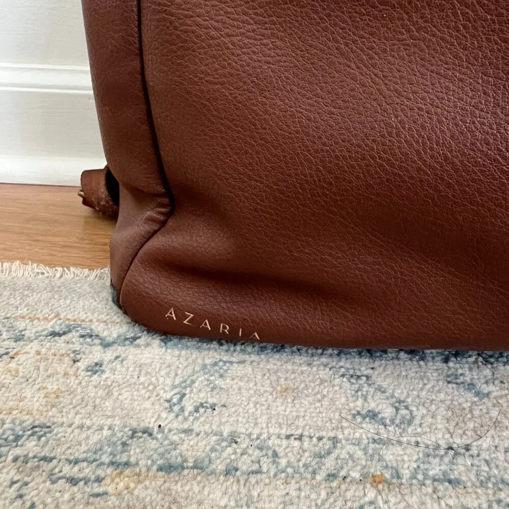 Azaria Brown Leather Baby Diaper Bag Backpack